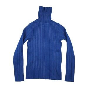Liz Claiborne Vintage Women's Size Medium‎ Blue Turtleneck Knit Pullover Sweater